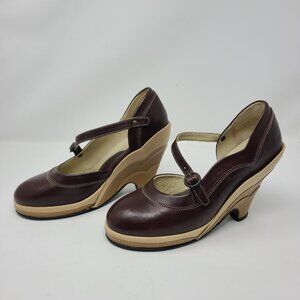 John Fluevog Sally Jane Wedge Platform sz 8 US